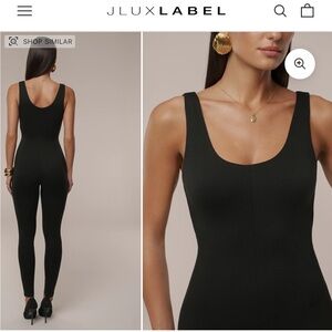 JLUXLABEL Sleek Black Double Layer Jumpsuit